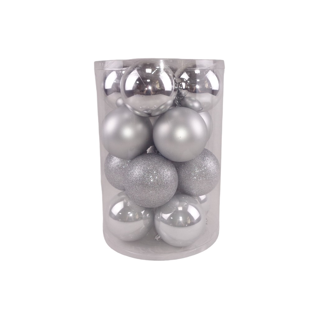 16 Piezas De Bambalinsa Plateadas 8cm