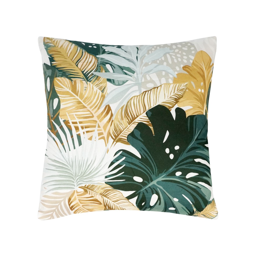 Cojín Estampada De Hojas Coloridas 45X45Cm