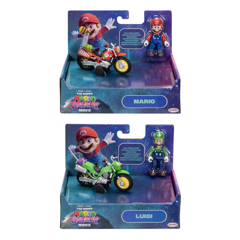 Super Mario Galaxy Figura Con Motocicleta Modelos Surtidos