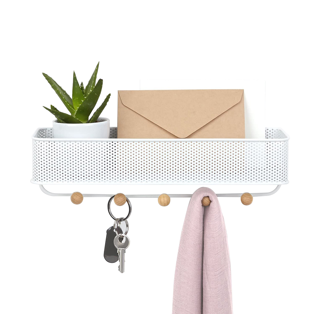 Organizador De Pared Con Ganchos 32X9.5X9.5Cm