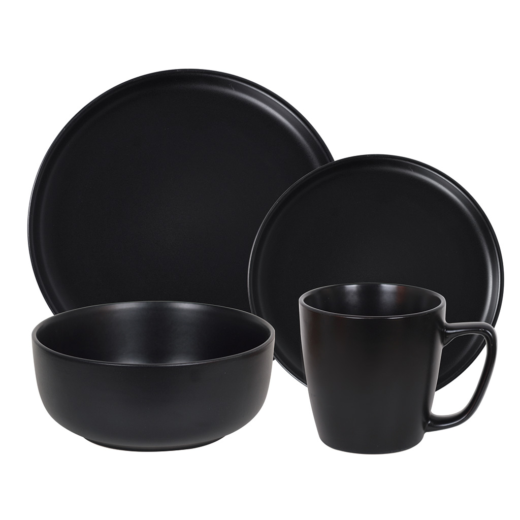 Juego de Vaijilla Negro 16 Piezas