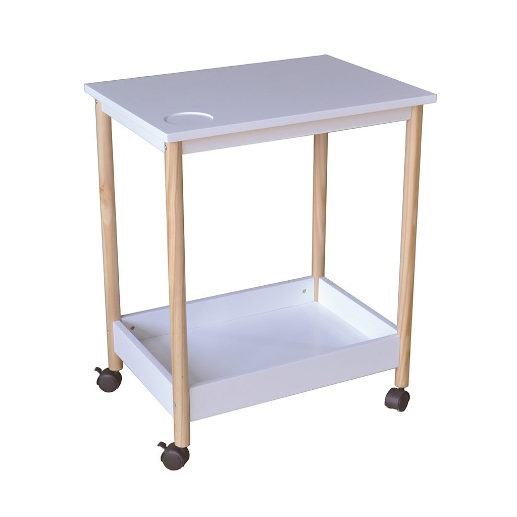 Carrito De Dos Niveles Blanco 55X40X66.5Cm