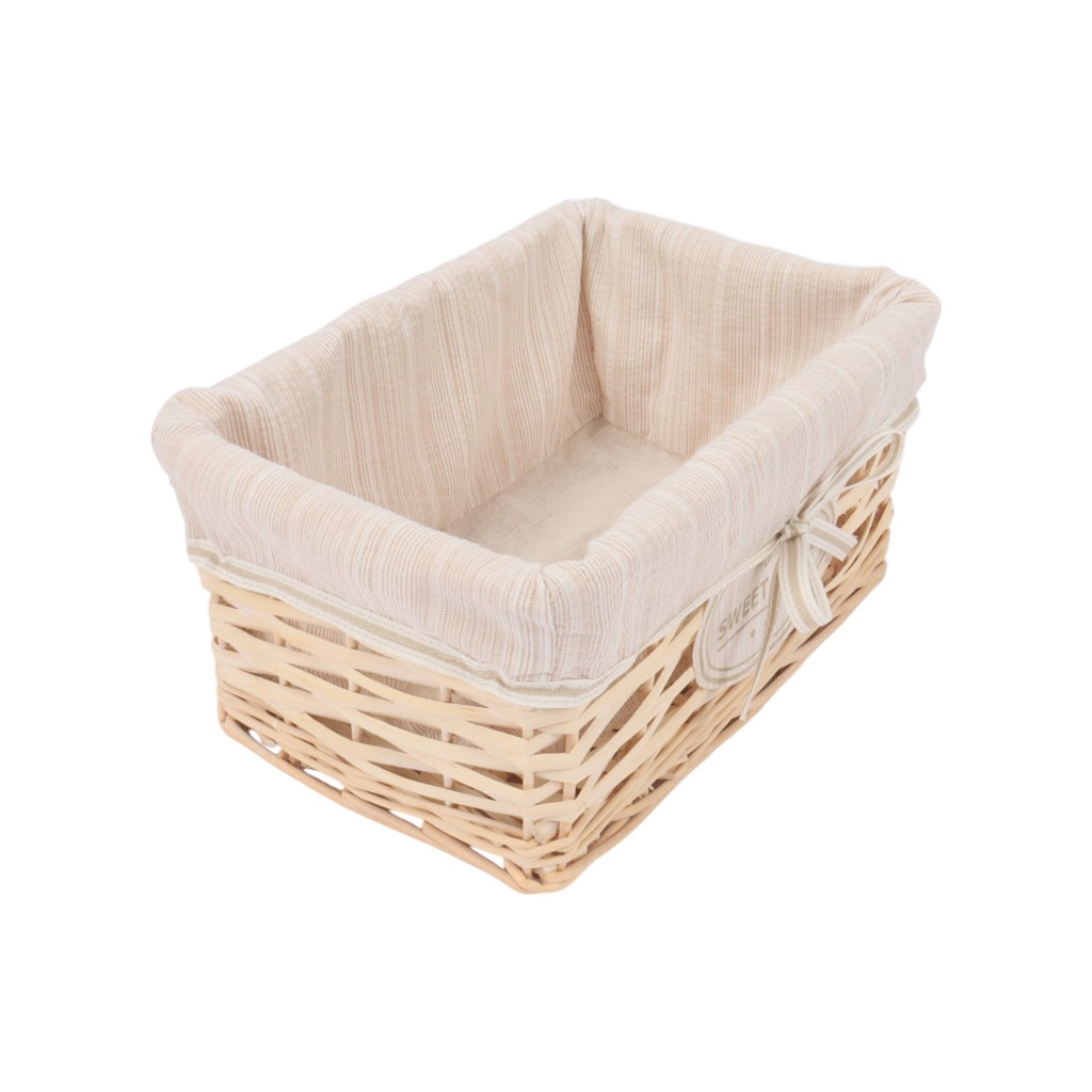 Cesta De Sauce Tejida Para Ropa 28X19X13Cm