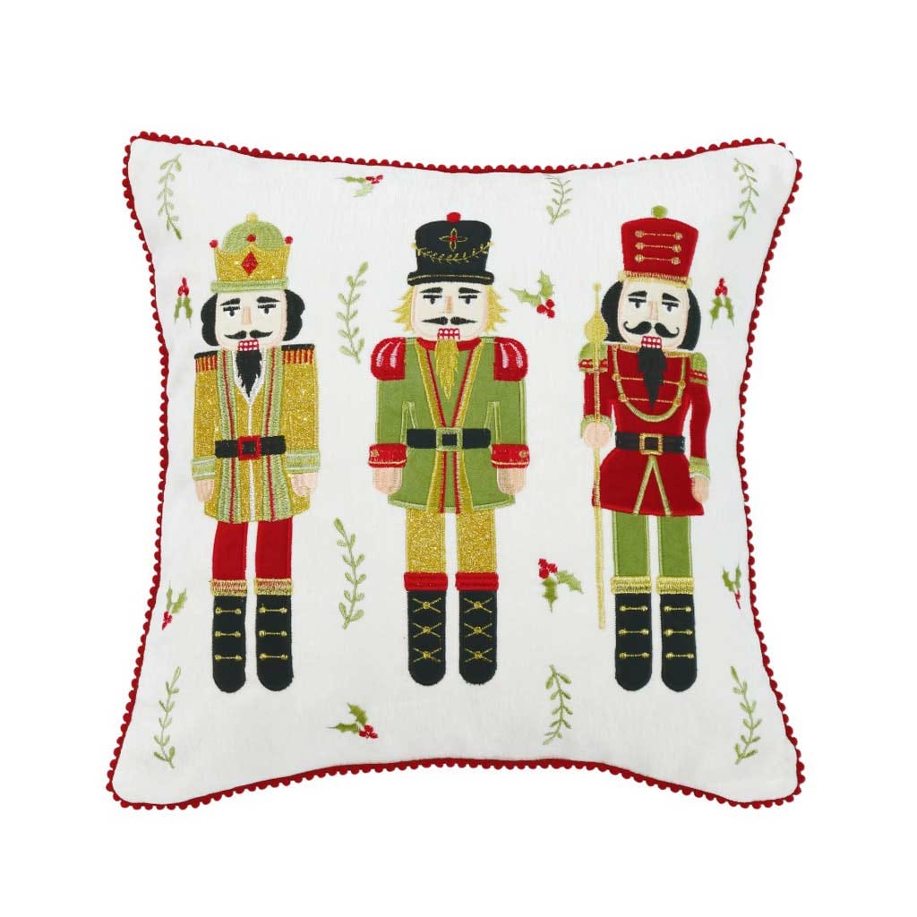 Cojín Blanco Estampado Cascanueces 45X45Cm