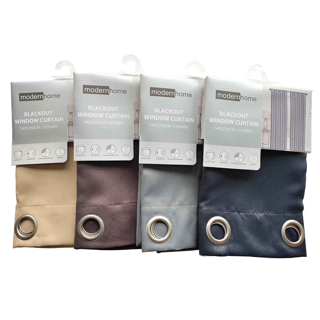 Cortina Blackout gris de poliéster sencillo