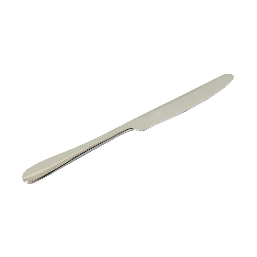 Cuchillo individual plateado con mango ovalado