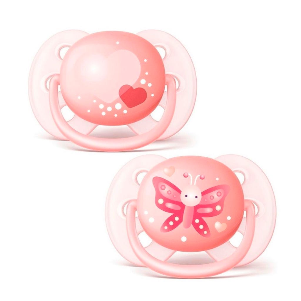 Juego de 2 chupetes para bebés Ultra Soft rosa