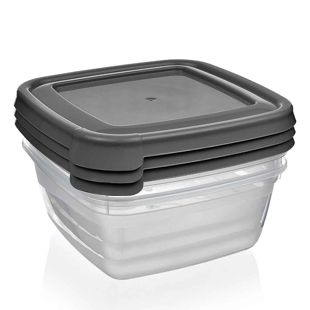 Conjunto De 3 Recipientes De Plástico Para Alimentos 500ml Bager