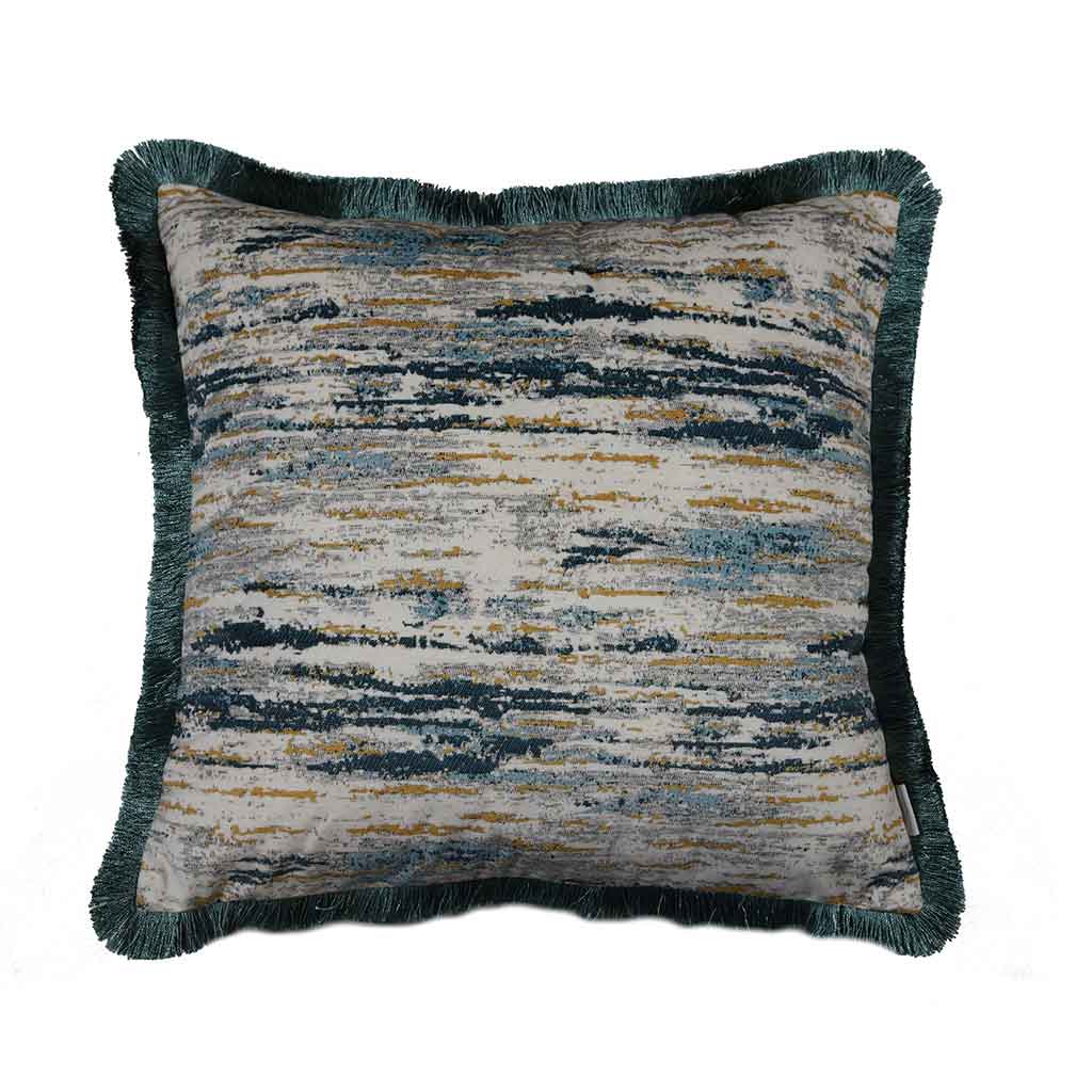 Cojín Con Estampado Y Borde Verde 45x45cm