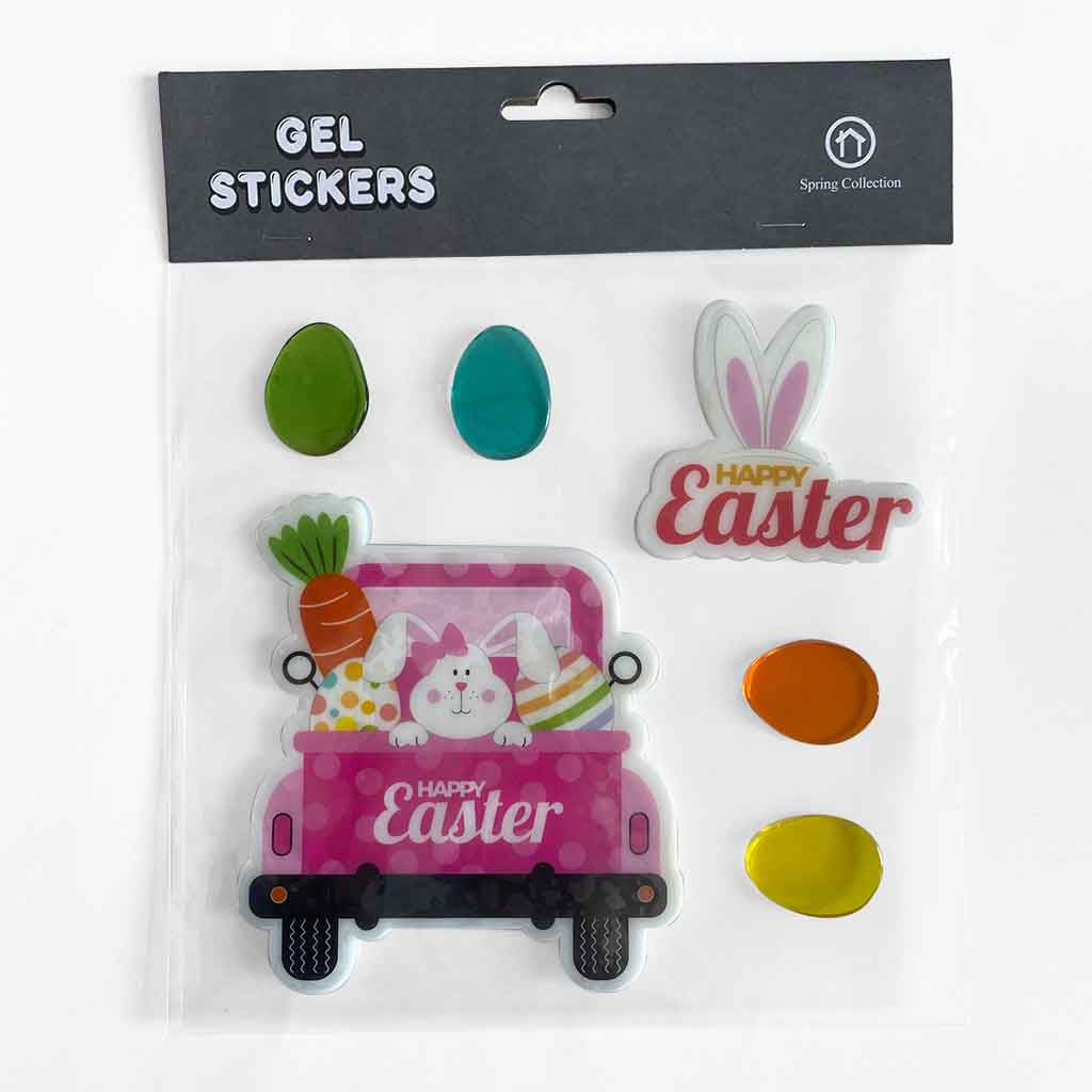 Calcomanía decorativa de conejo de pascua en gel 20CM