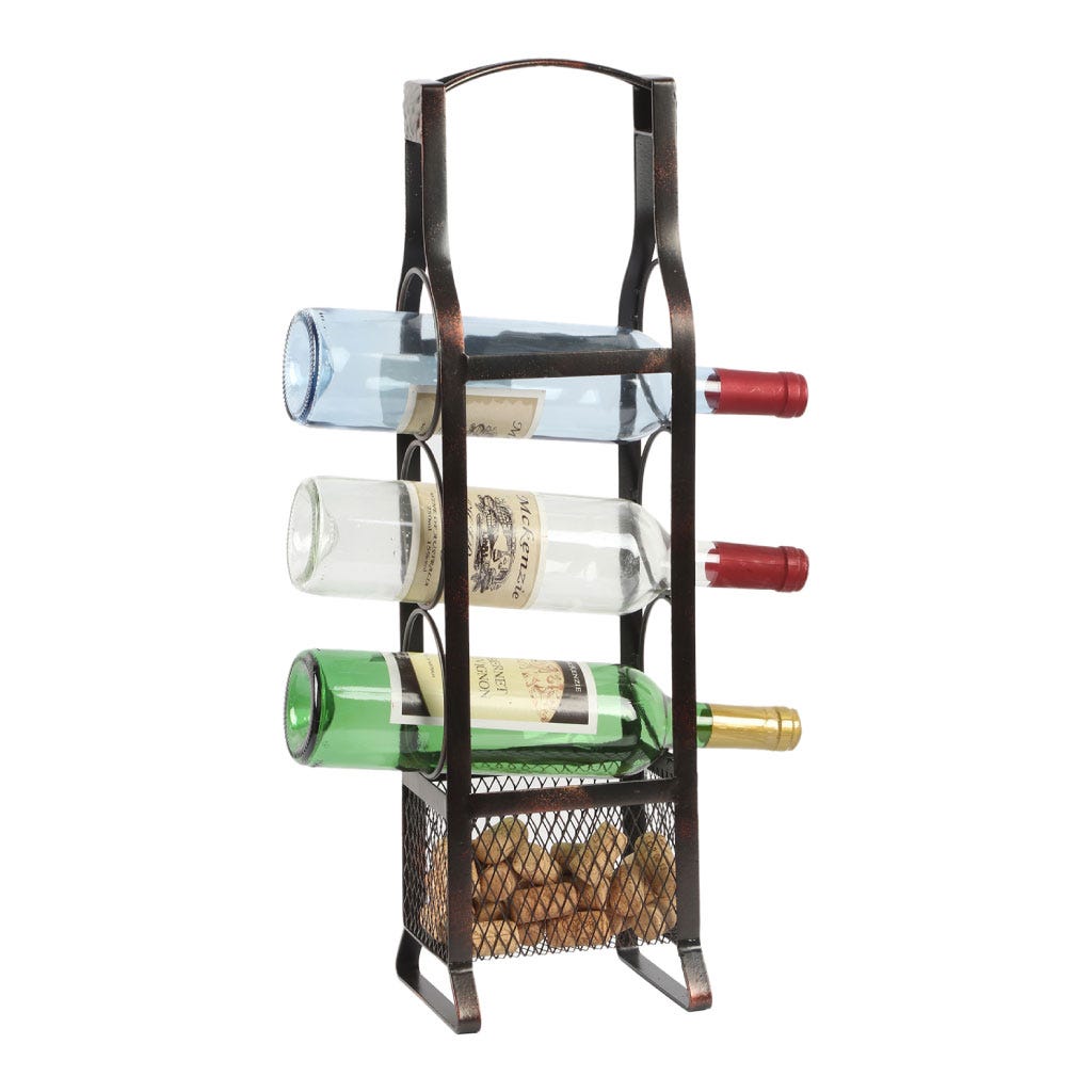 Estantería para vino de hierro con almacenamiento