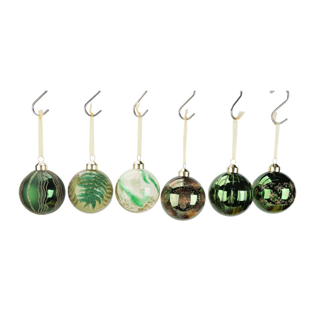 Bambalina De Vidrio Verde Y Dorada Surtido 8 Cm