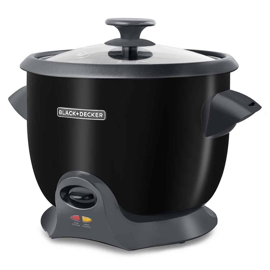 Olla arrocera negra de 20 tazas Black and Decker