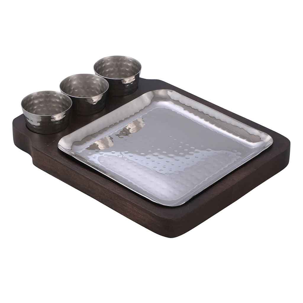 Set Para Servir Con Base De Madera 30X24Cm
