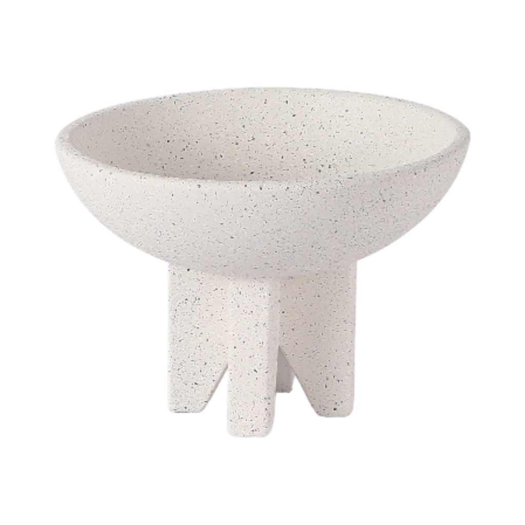 Bowl Decorativo Blanco Con Base 24x16.5cm