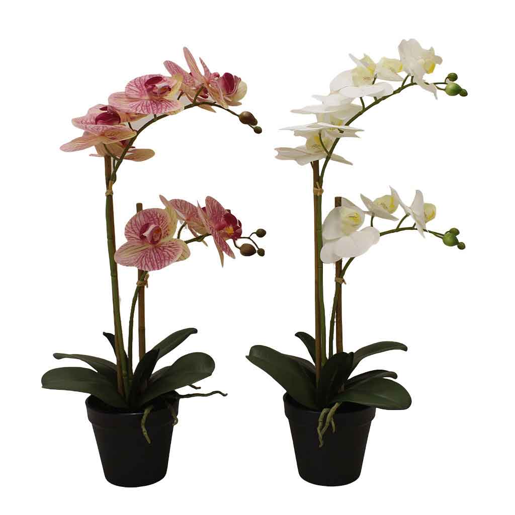Flores artificiales phalaenopsis en maceta surtidos 53CM