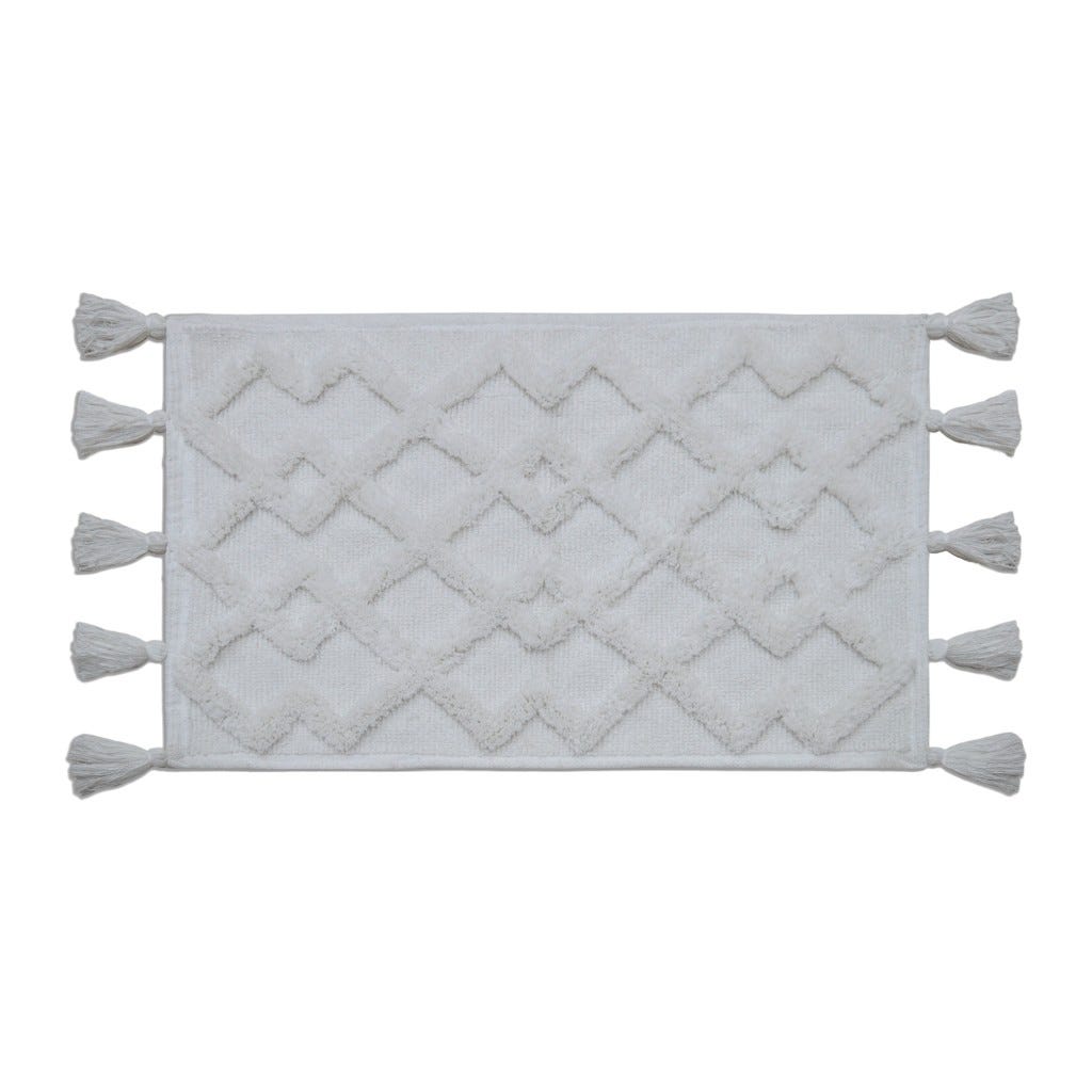 Alfombra Blanco De Baño Con Flecos 50x80cm