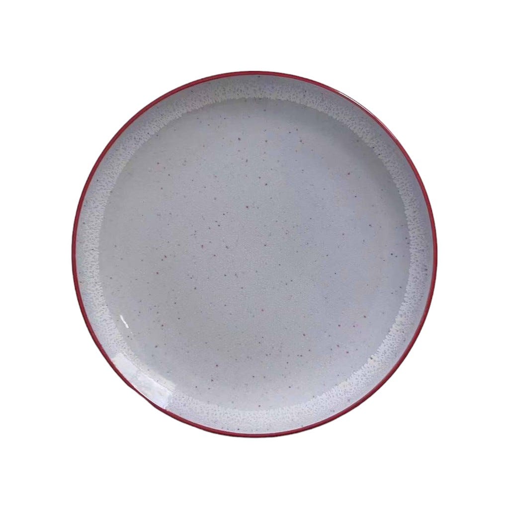 Plato De Ensalada Con Bordes Rojo 22Cm