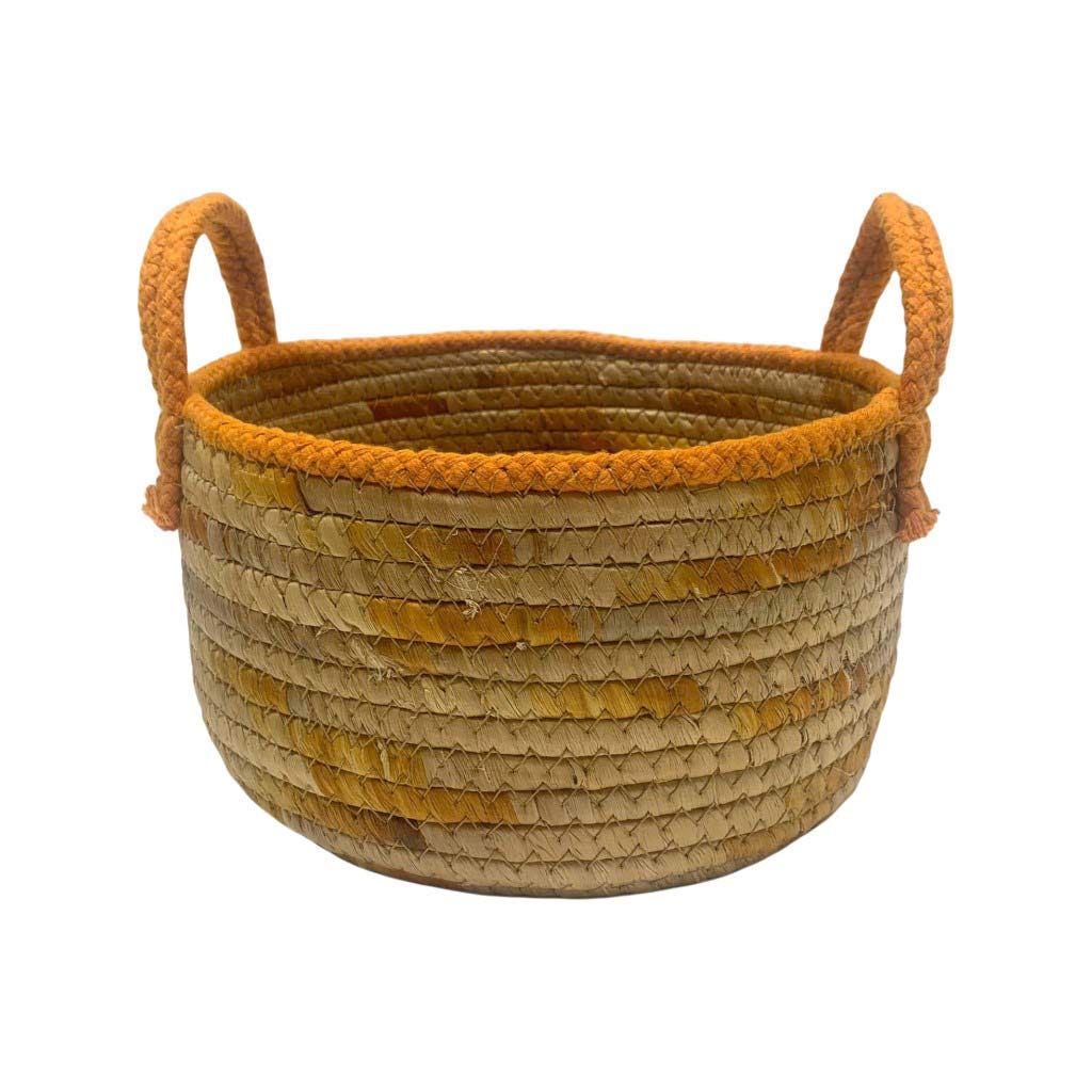 Cesta De Jacinto Con Asas Color Natural 24X19Cm