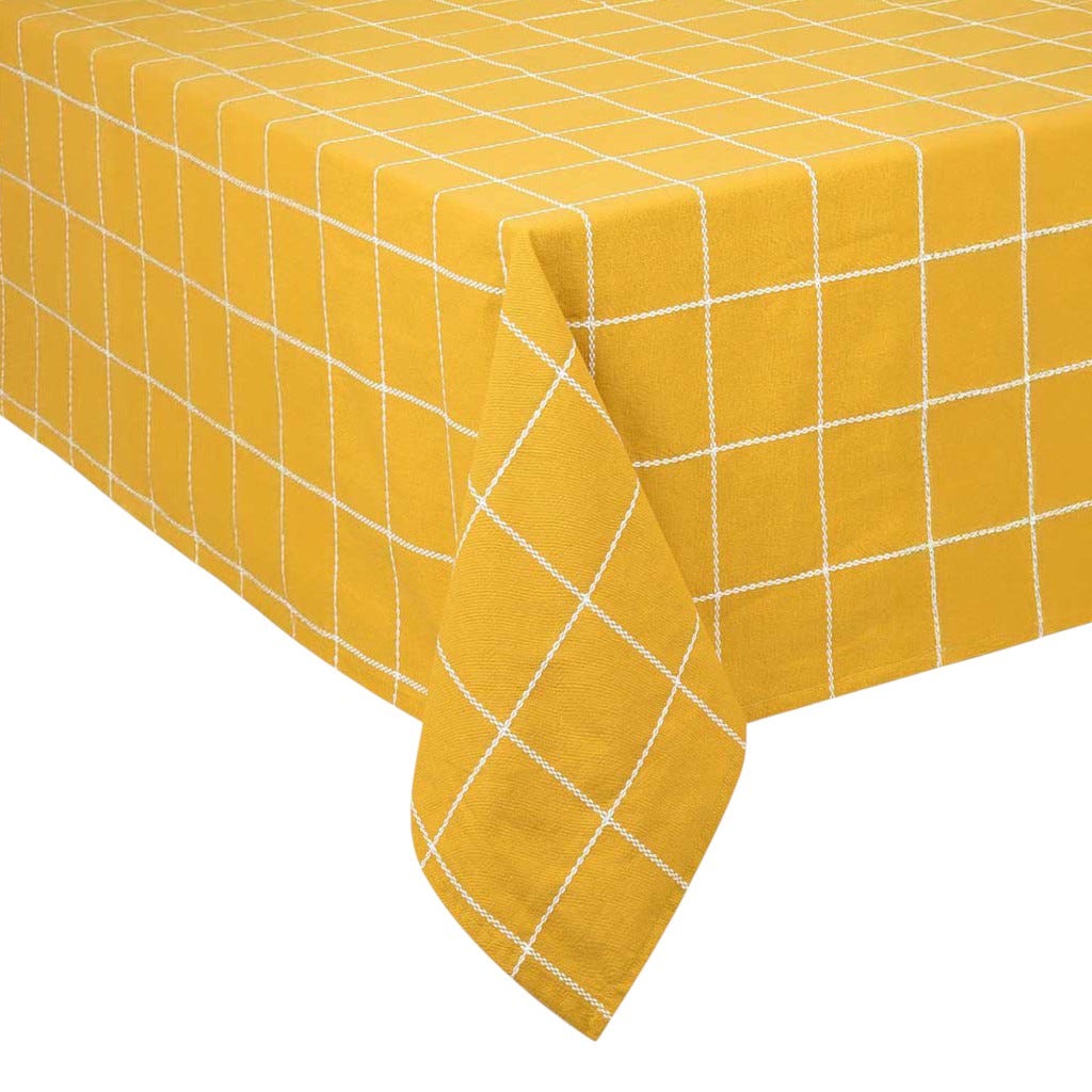 Mantel Amarillo De Cuadros 140X230Cm