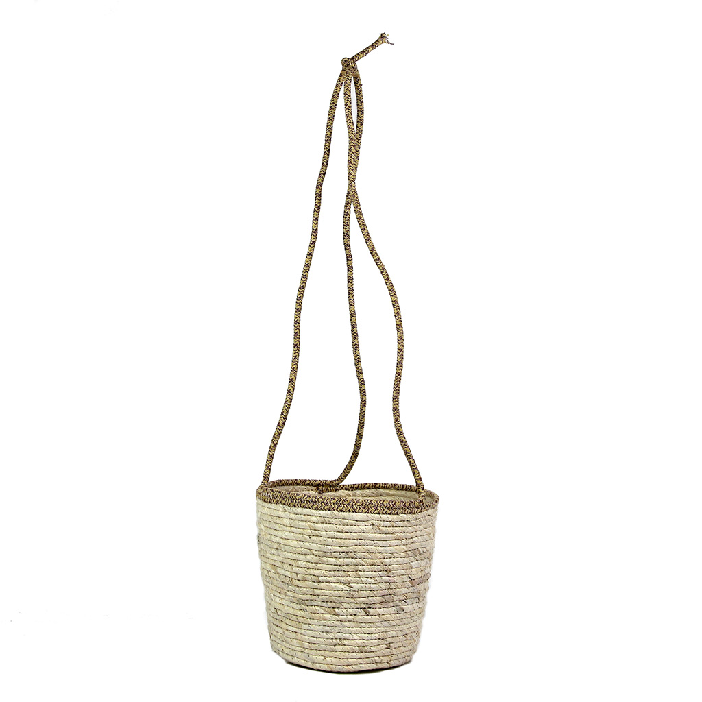 Cesta Colgante Para Plantas Natural 27X23Cm