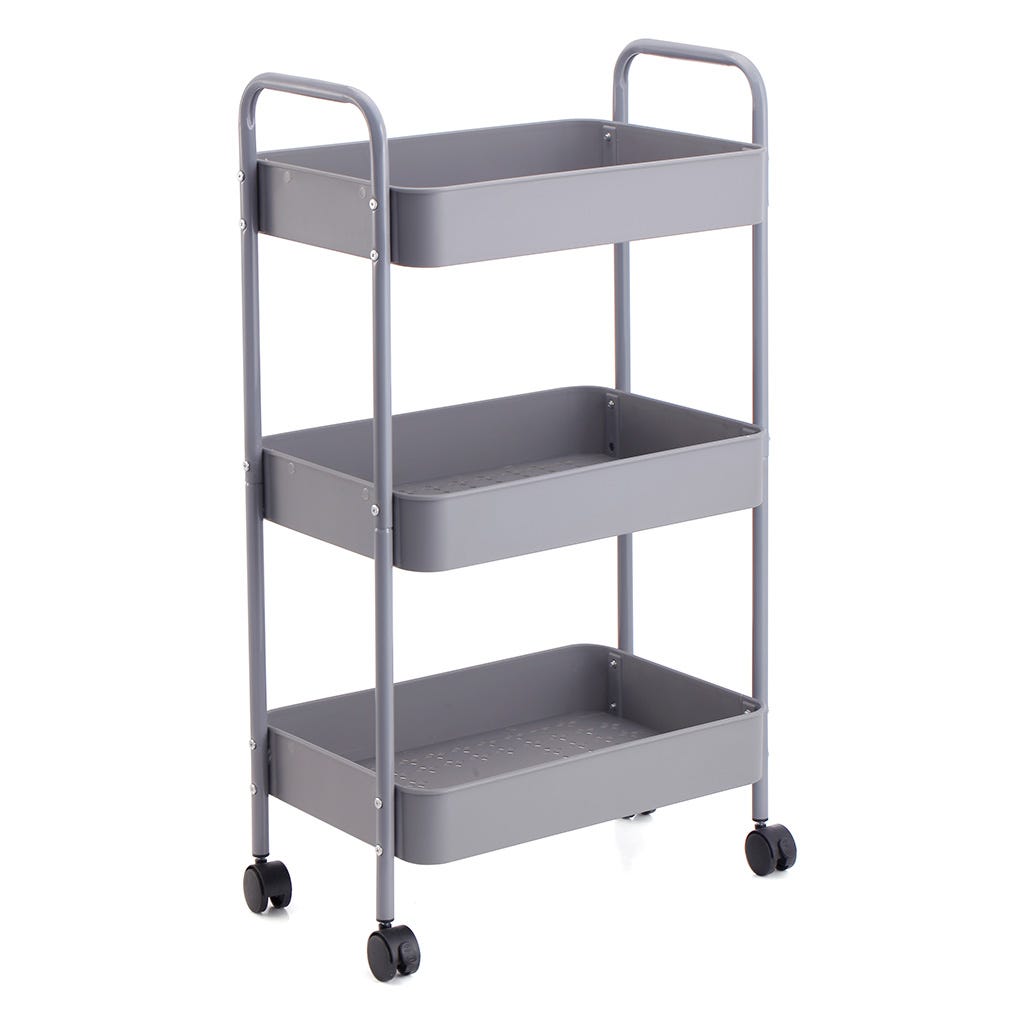 Carro Gris De Cocina 3 Niveles 45x30x79cm