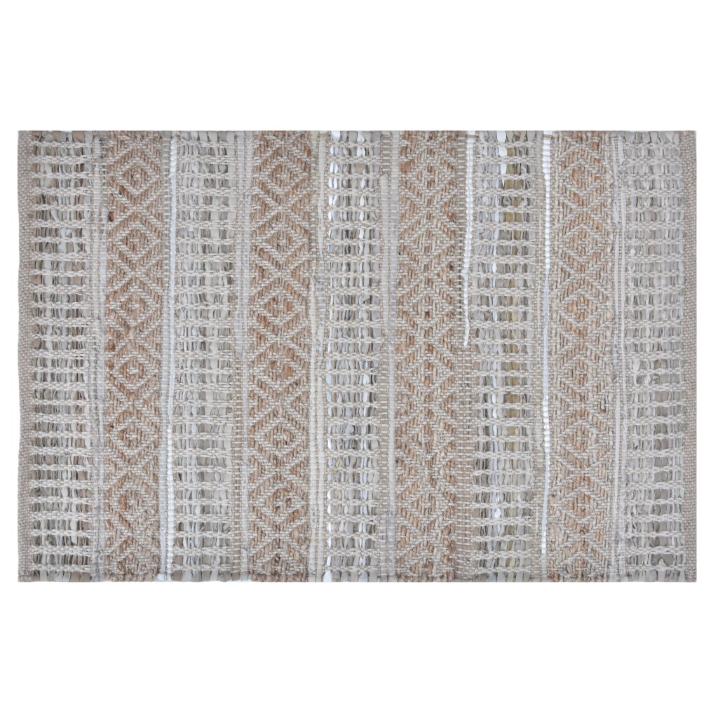 Alfombra De Cuero Tejida Con Patrones 150X210Cm