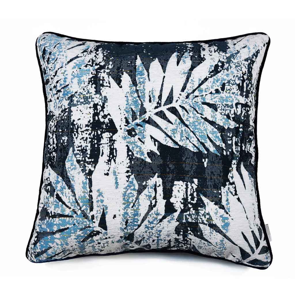 Cojín Con Estampado De Hoja Azul 45x45cm