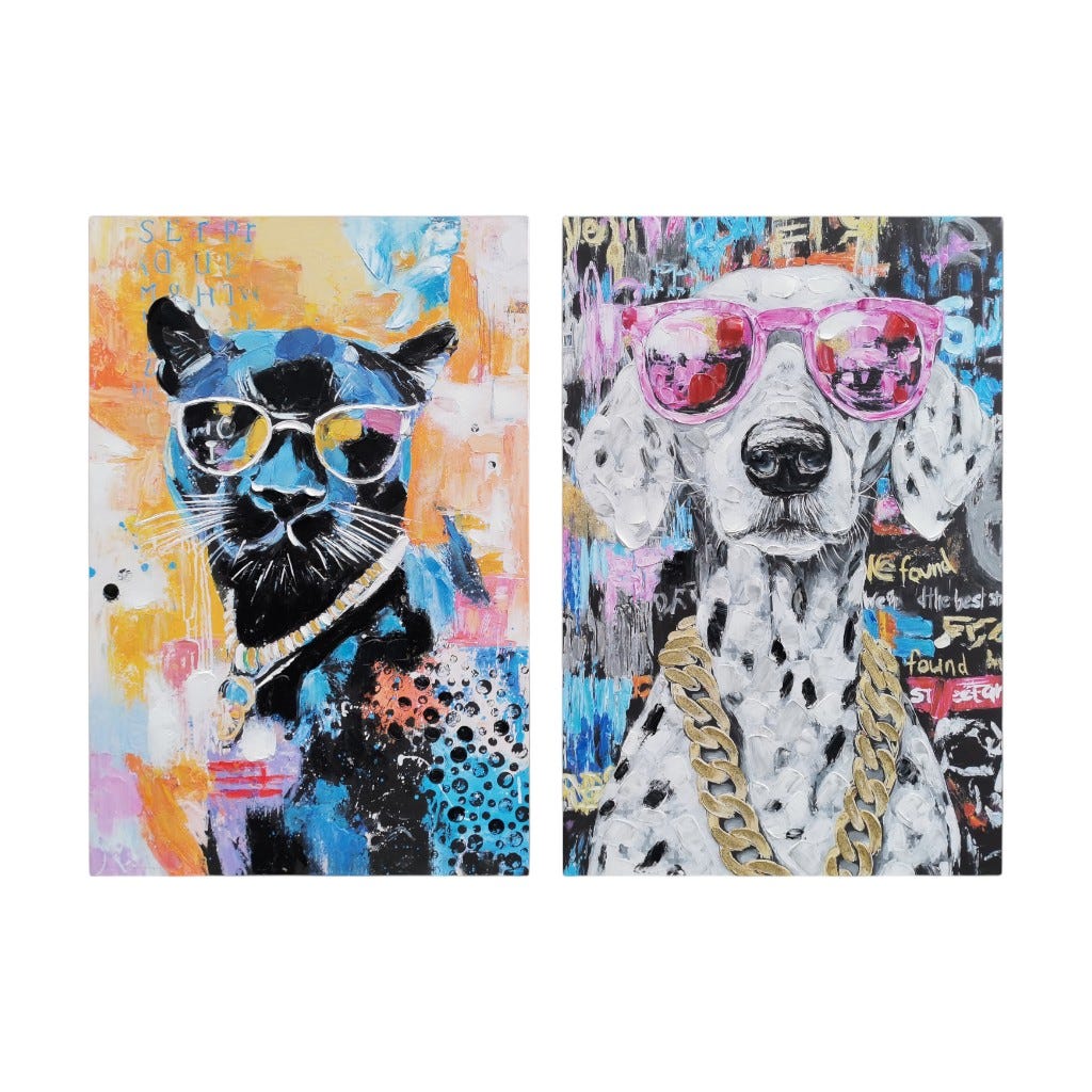 Cuadro De Animales Surtidos 80X4X120Cm