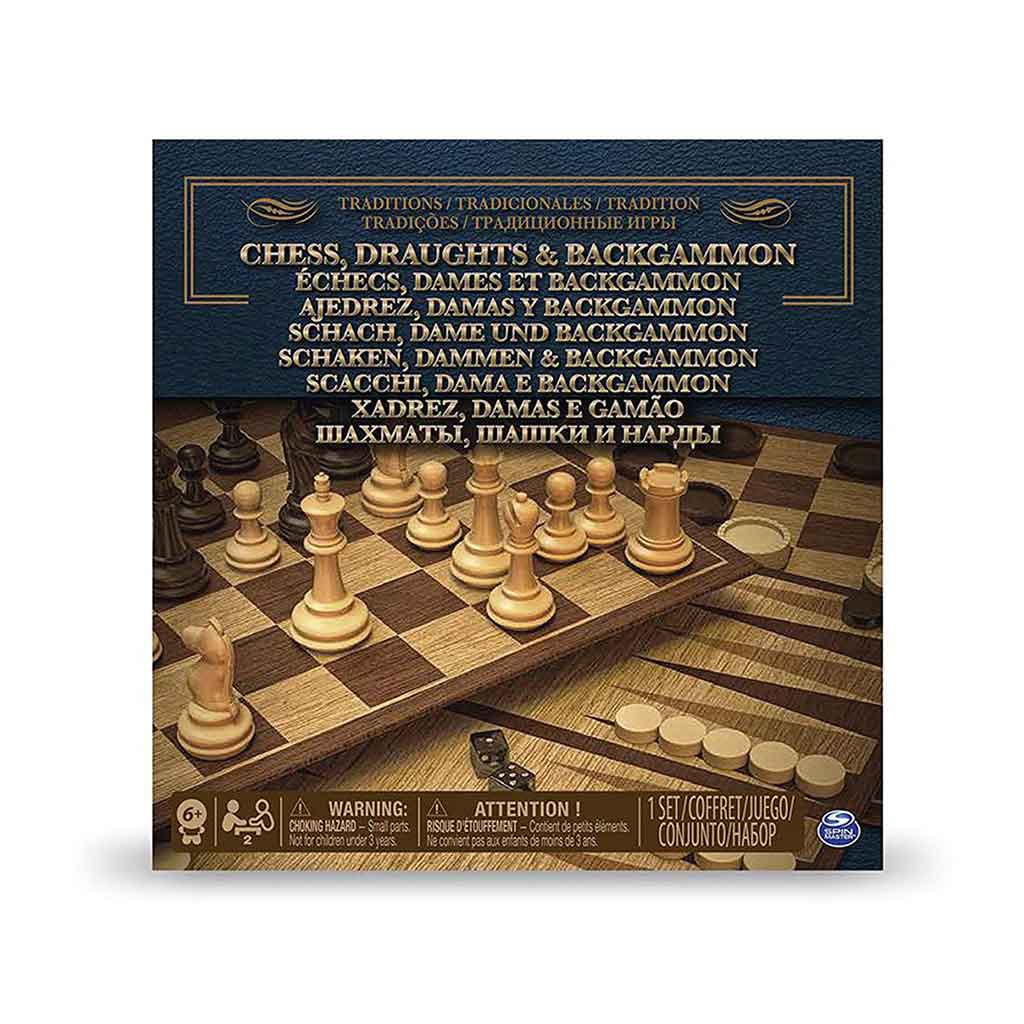 Juego De Mesa De Ajedrez, Damas Y Backgammon Cardinal