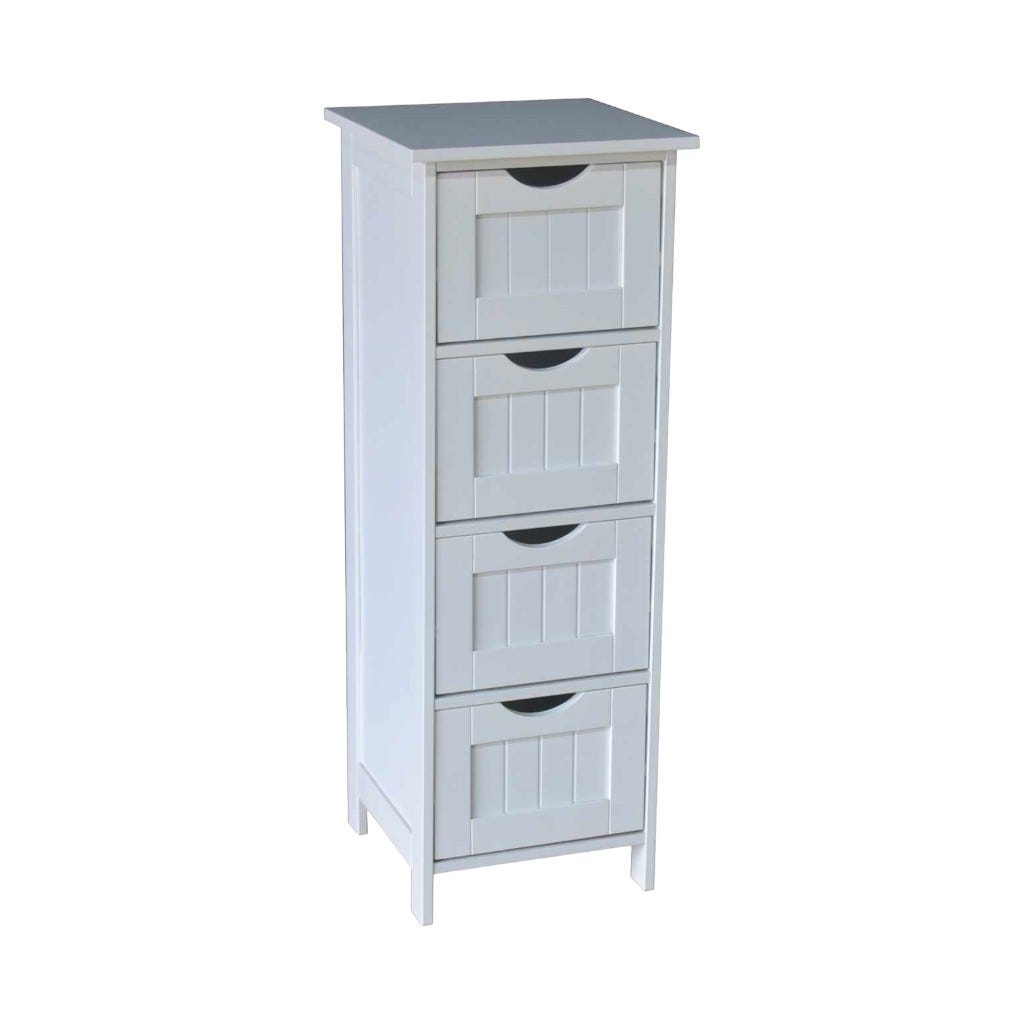 Gabinete De 4 Cajones Blanco Milos 30X30X82.5Cm