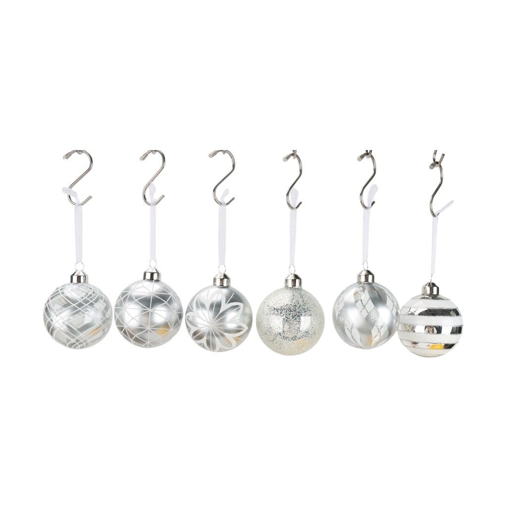 Bambalina De Vidrio Color Plata Surtido 8 Cm