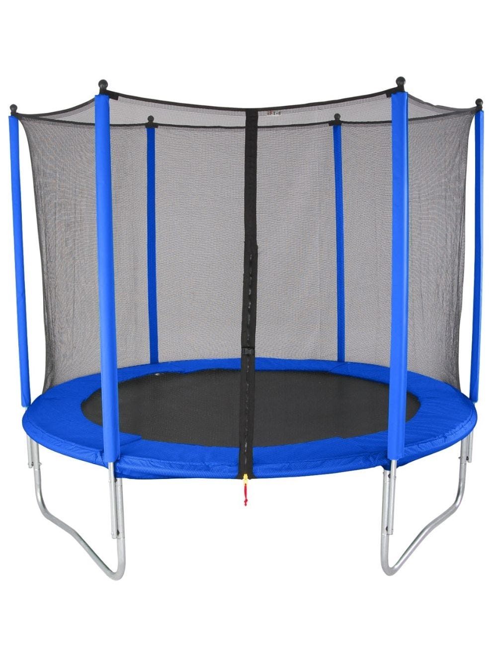 Trampolín de 8 pies con malla de seguridad azul