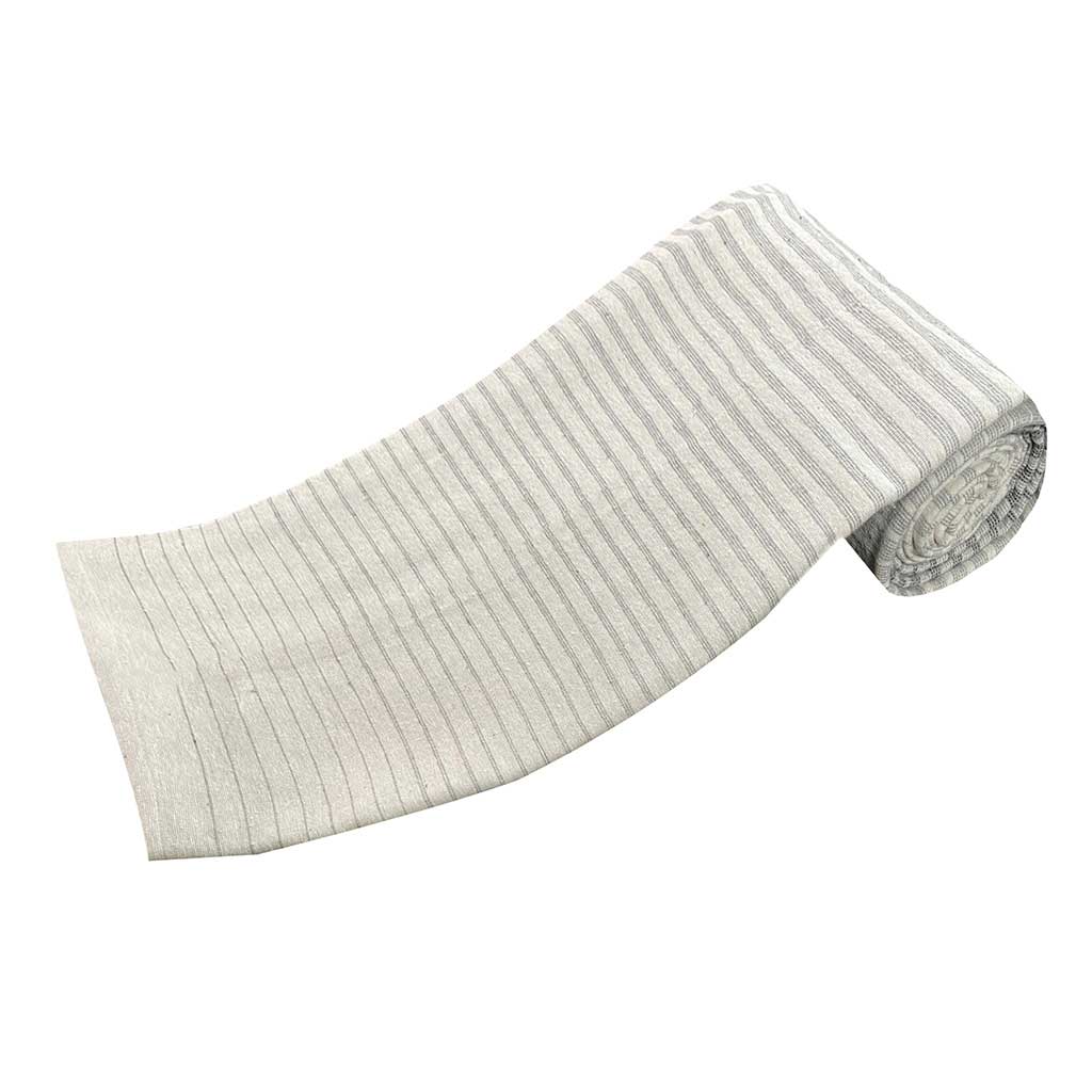 CUBRECAMA DE ALGODÓN BLANCO CON DISEÑO DE RAYAS GRIS 160X220CM