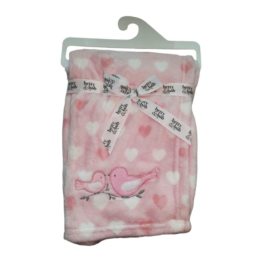 Manta Rosa Con Estampado De Aves Para Niña