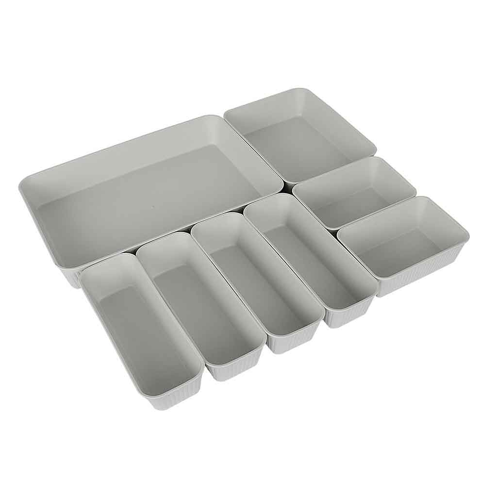 Organizador Para Cajón Gris 8pcs