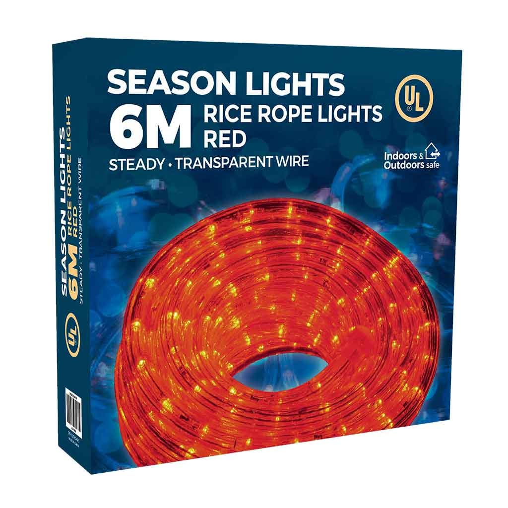 Luces De Cuerda Roja Transparente 6M