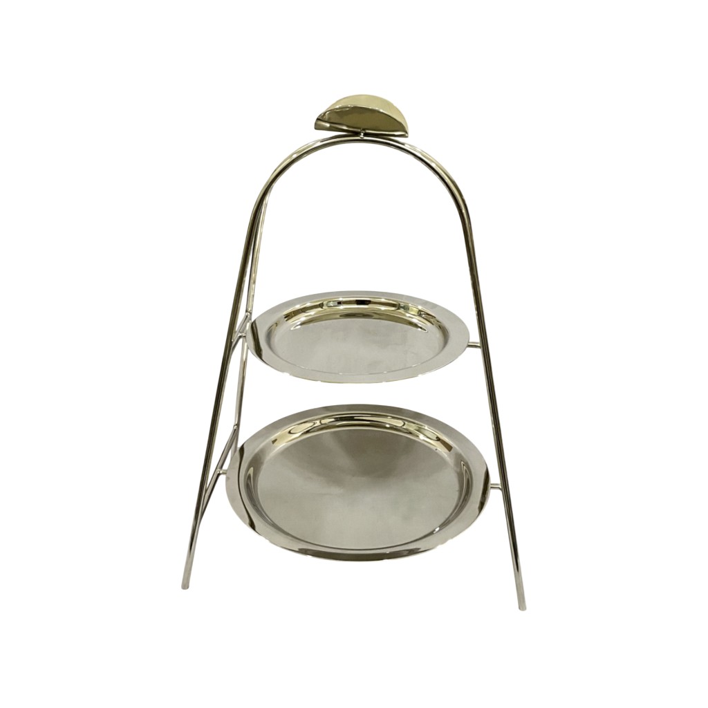 Tortera De 2 Niveles Plateado 29x16x40cm