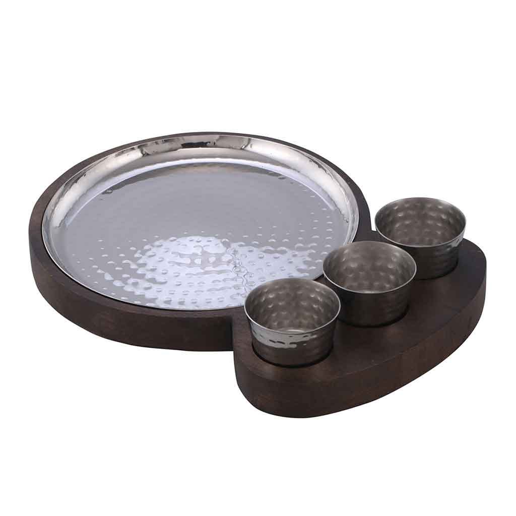 Set Para Servir Con Base De Madera 35X26Cm