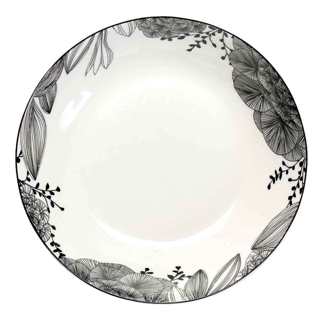 Plato Para Sopa Redondo Estampado Floral 20X20X14Cm