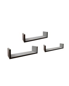 Estantes de pared gris en forma de U- 3 piezas