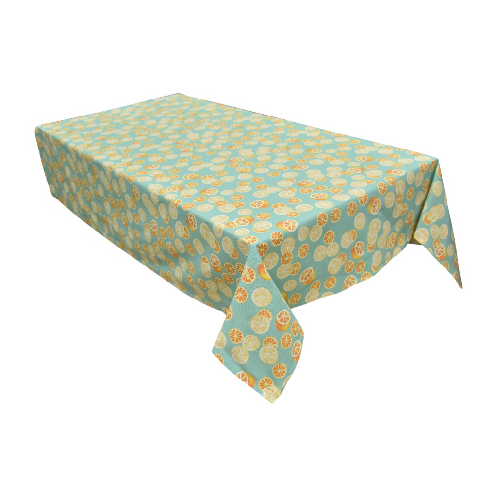Mantel Verde Estampado De Naranjas 160X280Cm