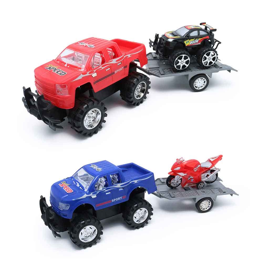 Set De Camioneta, Remolque Y Moto Surtidos