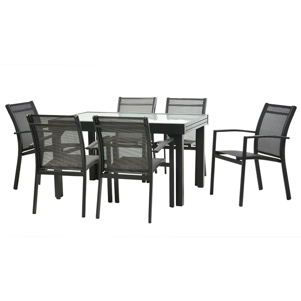 Juego de comedor negro Ghita 7pcs