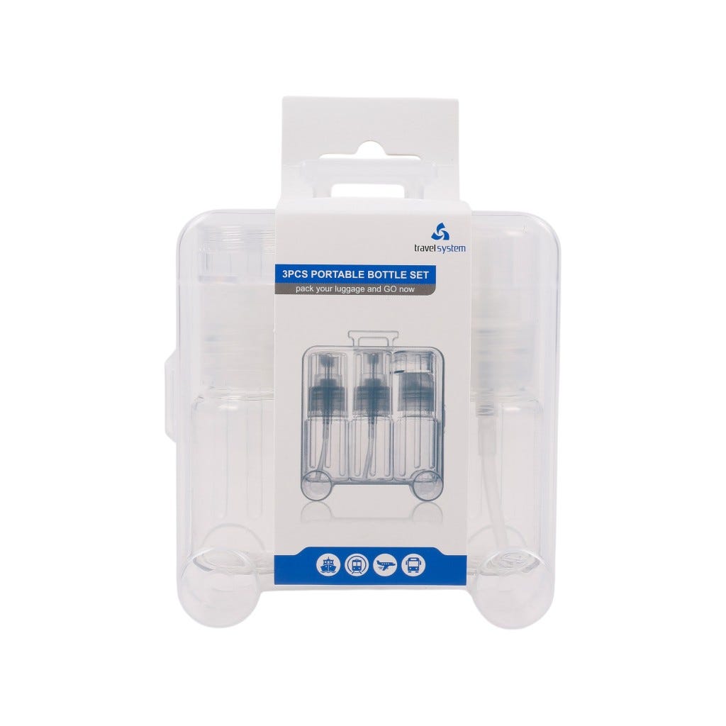 Juego De 3 Botellas Plásticas De Viaje