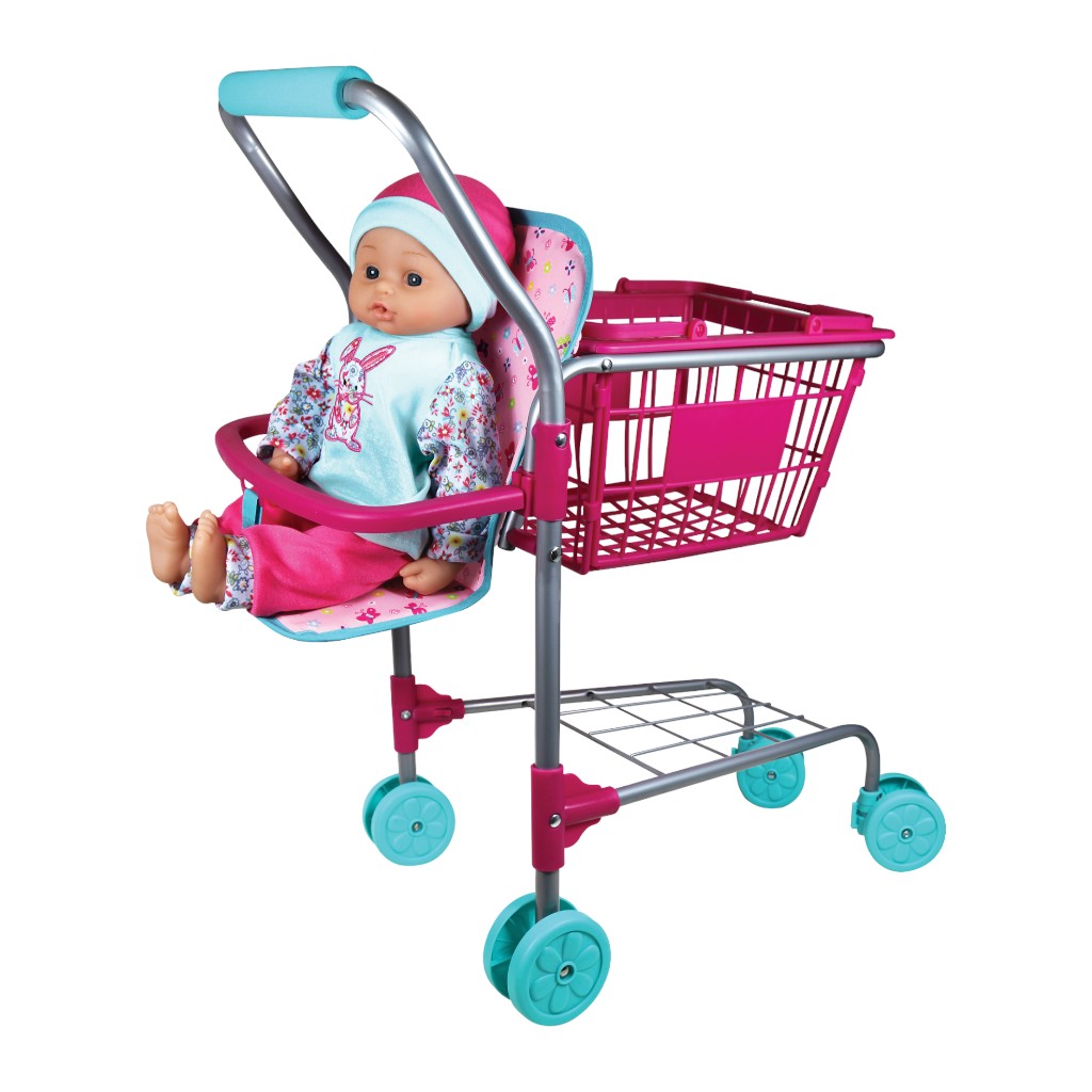 Bebé 14" Con Carrito De Compra
