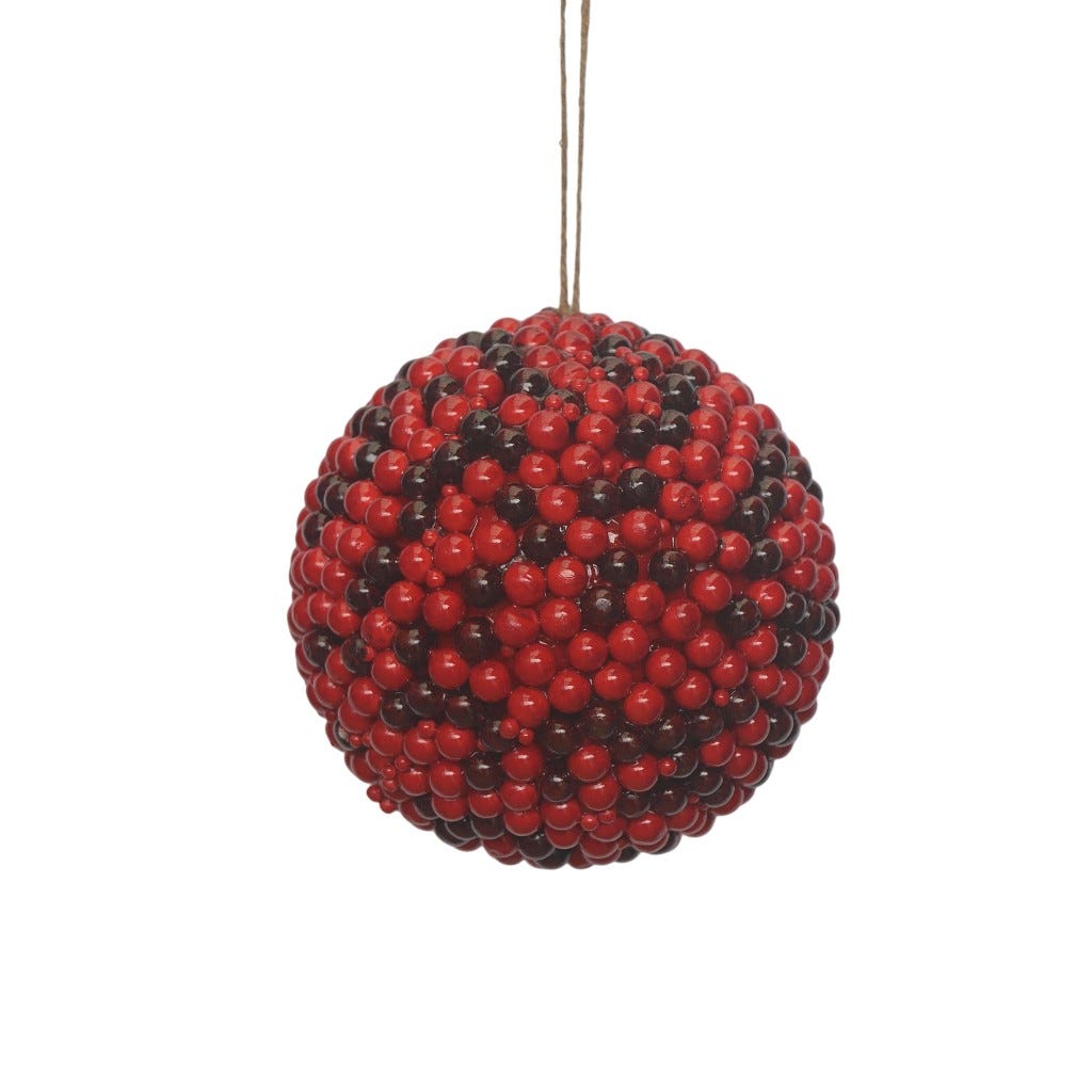 Bambalina De Bayas Rojo Y Borgoña 15 Cm