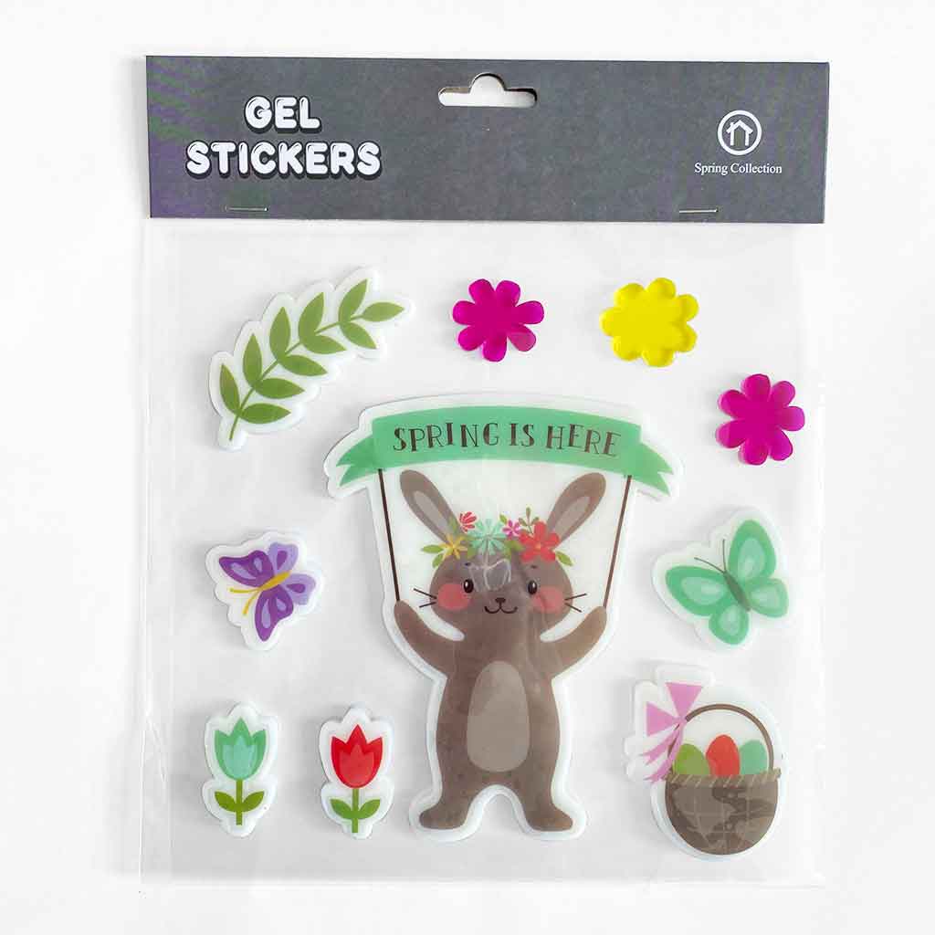 Calcomanía decorativa de conejo marrón de pascua en gel 20CM