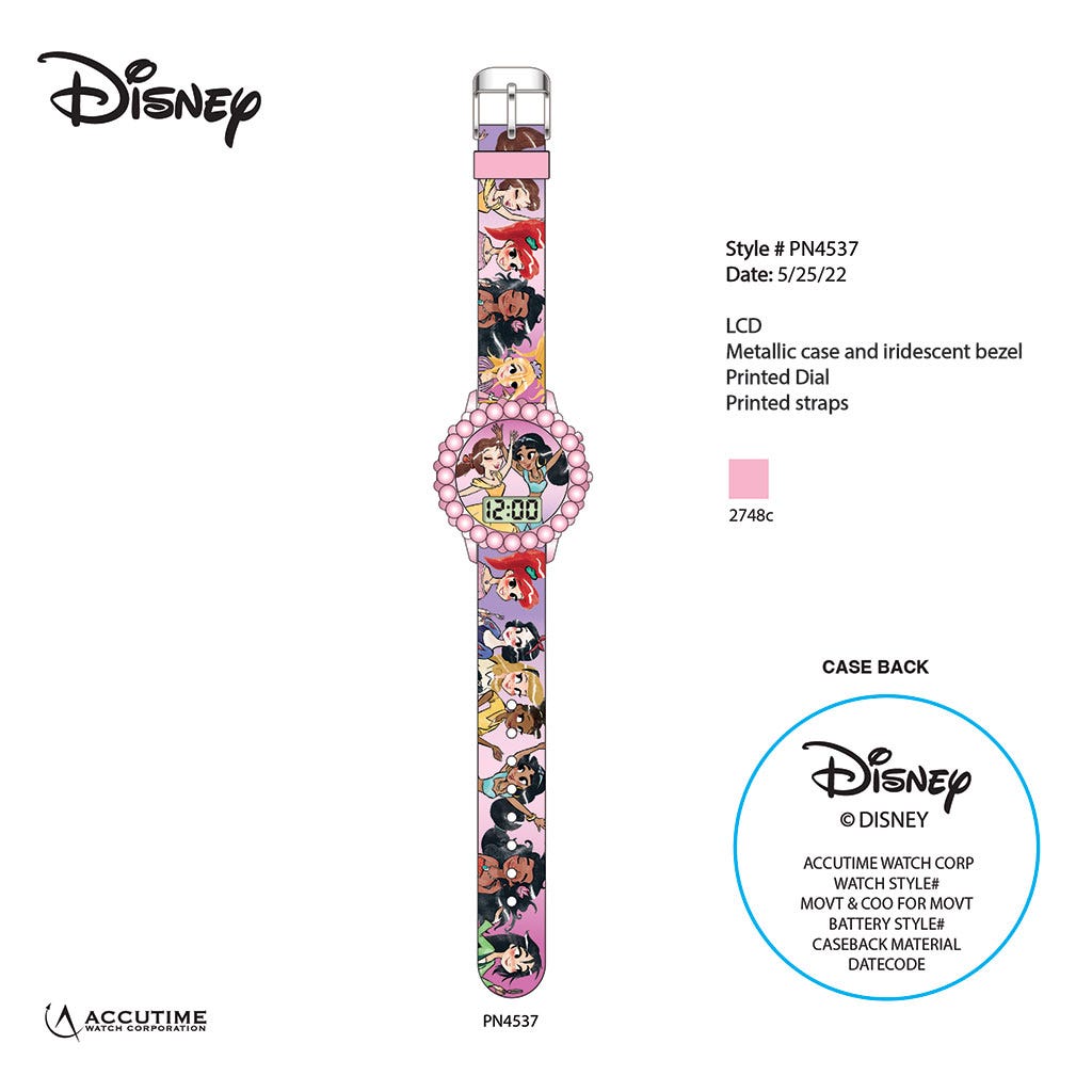 Reloj Disney Princesas Lcd Rosa