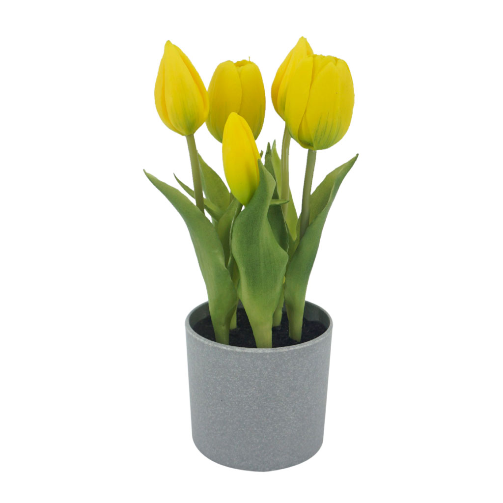  Dúo de plantas artificial de Tulipanes en maceta con diseño variados